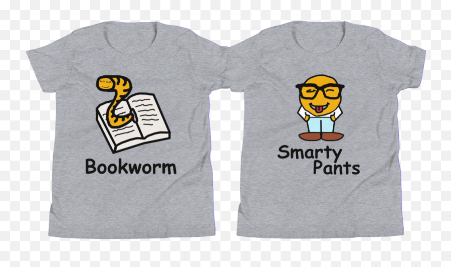 Bookworm U0026 Smarty Pants - Pair Of Youth Shirts Unisex Emoji,Bookworm Emoticon