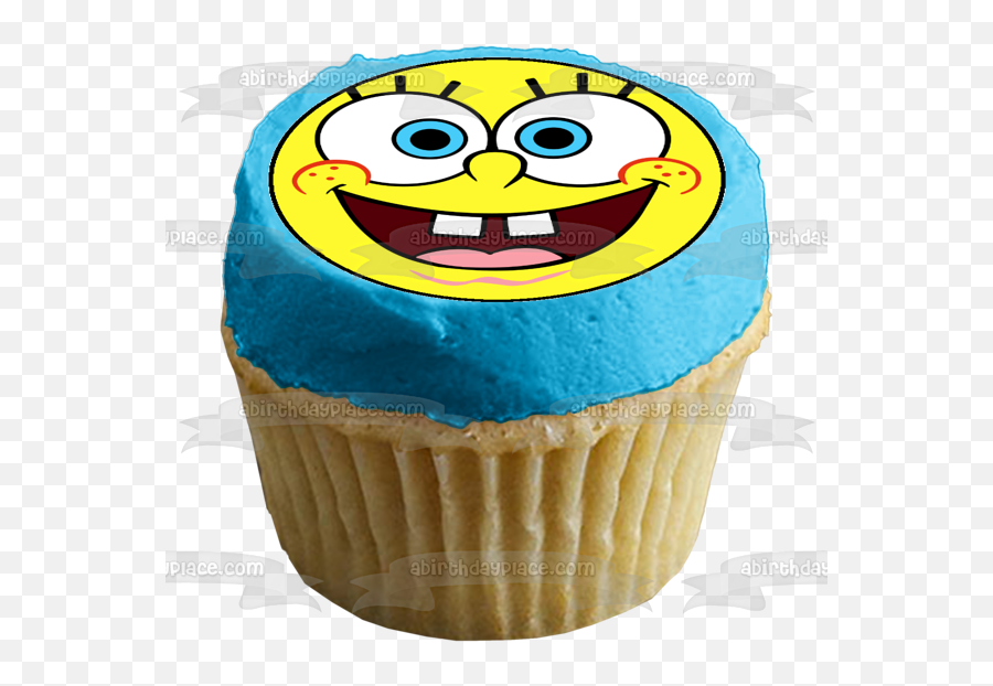 Spongebob Squarepants Circle Face Edible Cake Topper Image Abpid12433 - Fortnite Lama Cake Topper Emoji,Holding Cake Emoticon