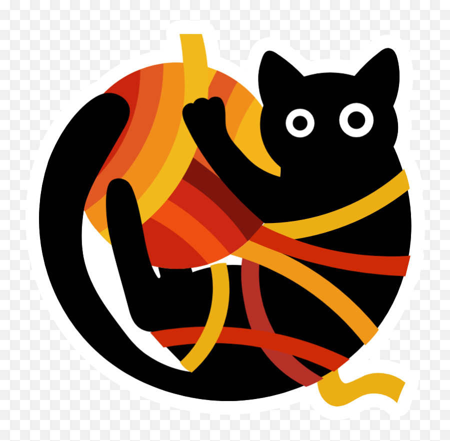 Black Cat And Yarn Ball - Cross Stitch Pattern Black Cat Emoji,Kitten Playing With Yarn Ball Forum Emoticon