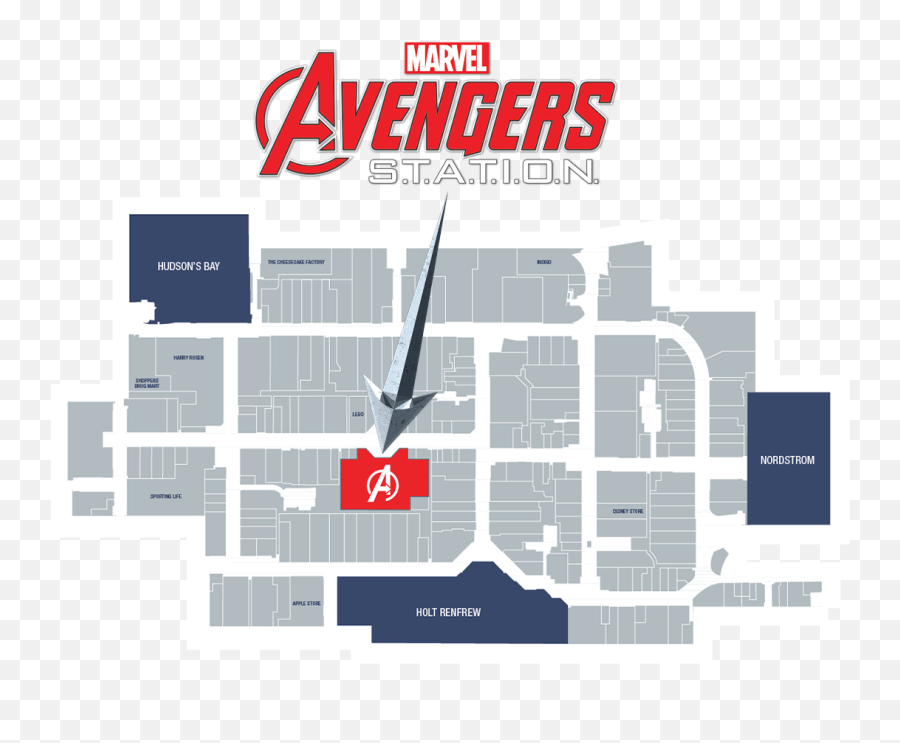 Yorkdale Shopping Centre Map Showing The Location Of The - Transparent Png Avengers Age Of Ultron Logo Png Emoji,Disney Emoji Blitz Galaxy S6