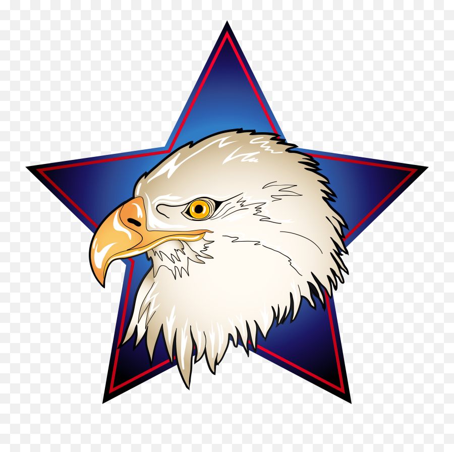 Blue Star Transparent Png Clip Art - Eagle Star With Transparent Emoji,Bald Eagle Emoji