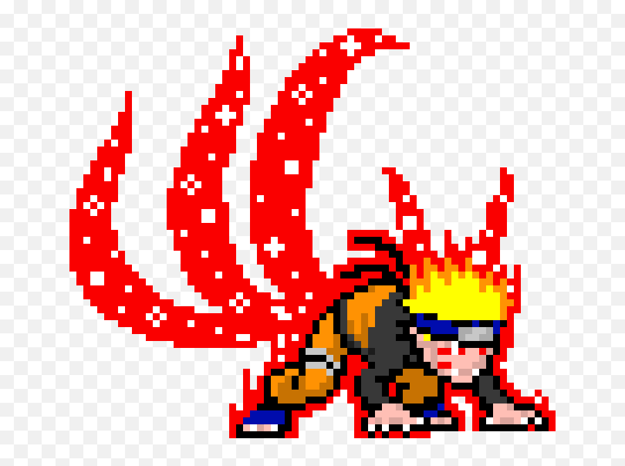 Pixel Art Gallery - Naruto Pixel Art Emoji,Kyubi Emoticons