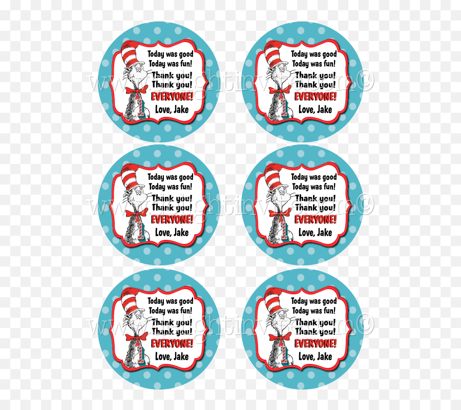 Download Seuss 1st Birthday Favor Tags - Dr Seuss Thank Yous Emoji,Yous & Yay: New Emotions