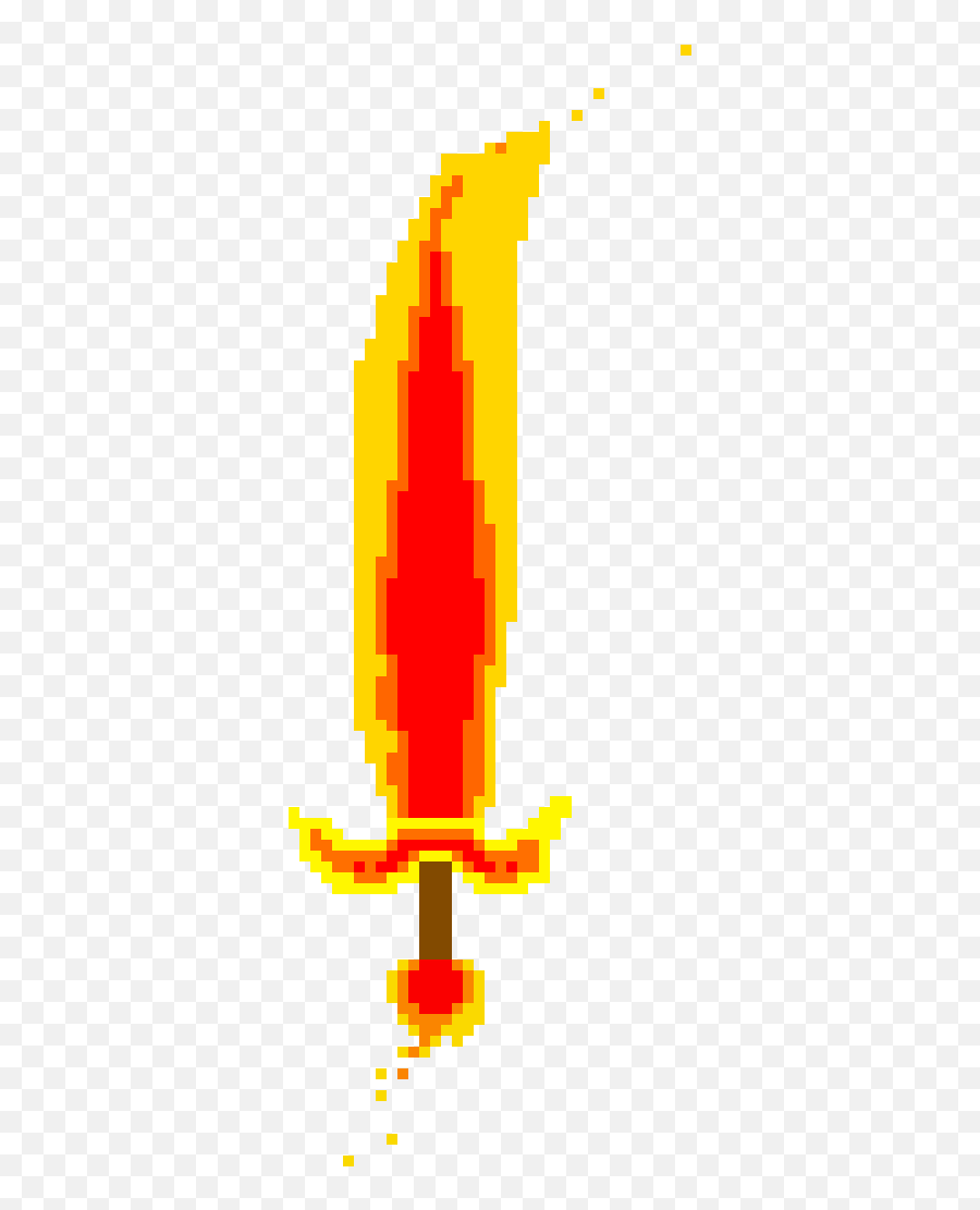 Download Hd Fire Sword - Pixel Art Transparent Png Image Fire Sword Pixel Art Emoji,Sword Emoji Png