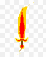 Download Hd Fire Sword - Pixel Art Transparent Png Image Fire Sword Pixel Art Emoji,Sword Emoji Png