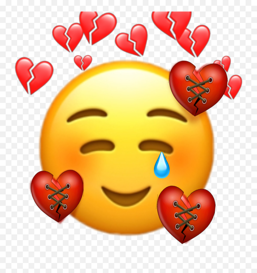 Sad Crying Emoji Art Life Sticker - Sad Face Broken Heart Emoji,Emoji Art