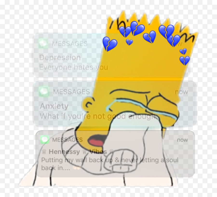 Broken Bartsimson Brb Sticker - Horizontal Emoji,Brb Emoji