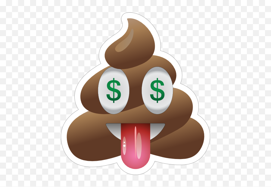 Greedy Poop Emoji Sticker 15227 - Poop Emoji With Tongue Sticking Out,Greedy Emoji