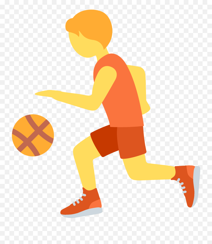 Person Bouncing Ball Emoji Clipart - Emoji Basquetbol,Android Basketball Emoji