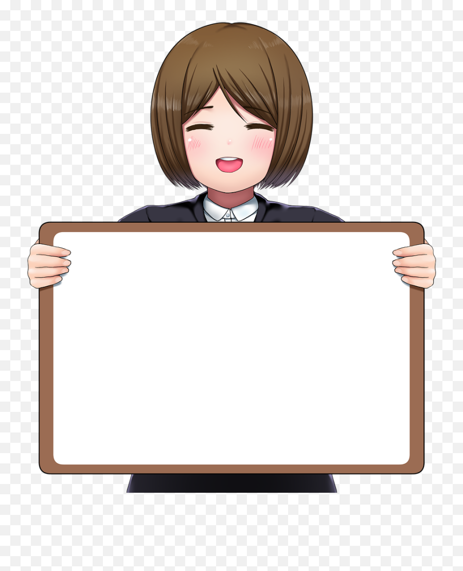 Moe Girls Women - Free Image On Pixabay School Girl Holding Board Clipart Emoji,Picture Of Anime Girl With Mixed Emotions