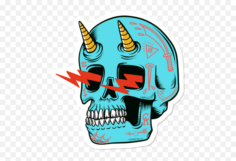 Skateboard Stickers Emoji,Man And Skull Emoji