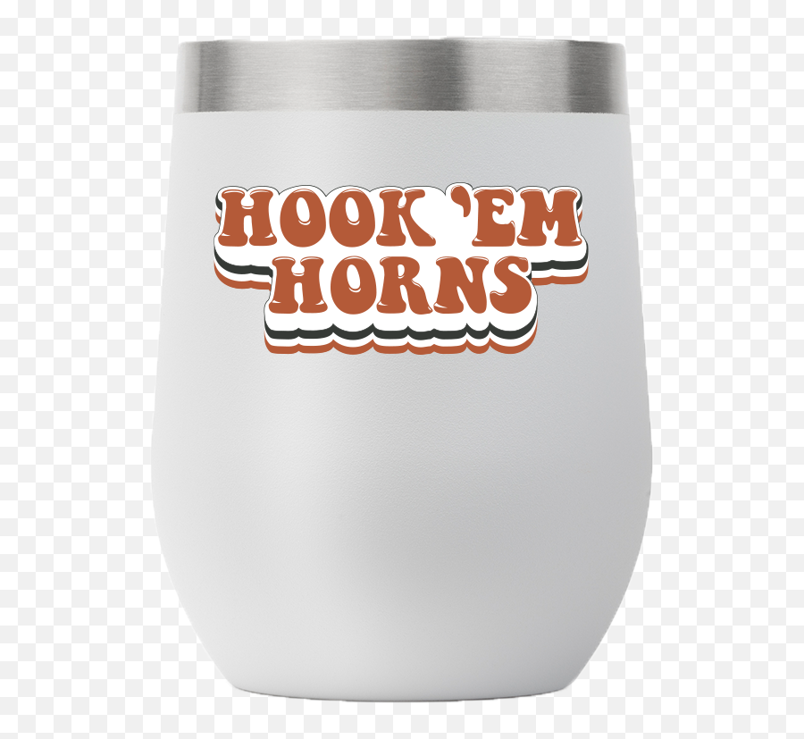 Texas 12oz Light Grey Retro Stemless Tumbler Emoji,Hookem Longhorn Emoticon