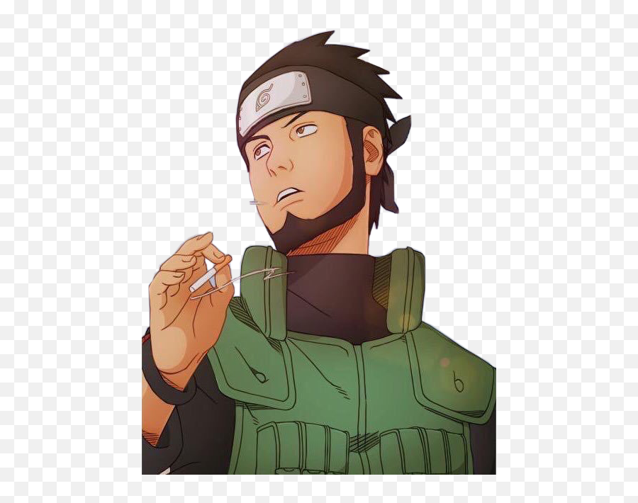 Animeboy Naruto Asuma Smoking Sticker By Uenoraiden Emoji,Shinobi Emojis