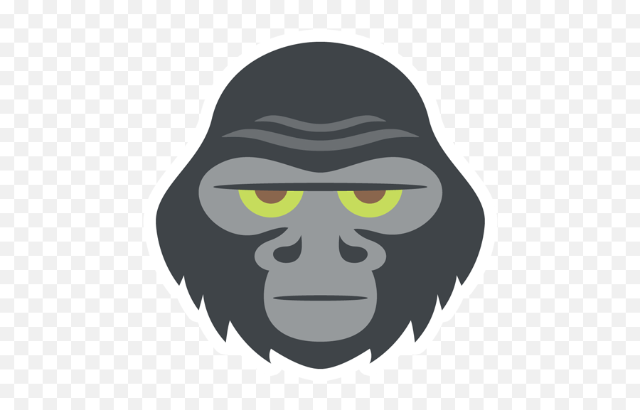 Gorilla Face Sticker - Just Stickers Gorilla Emoji,Dna Emoji