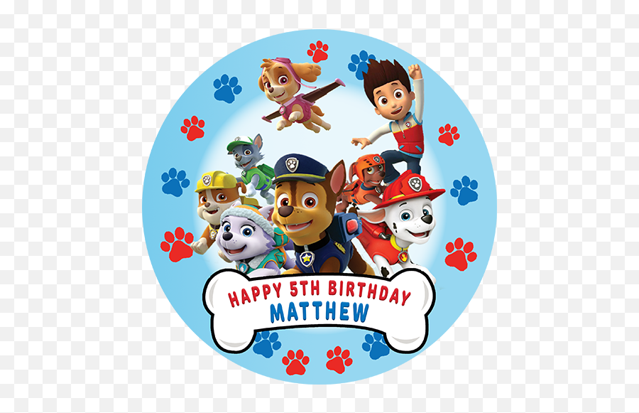 Paw Patrol - Paw Patrol Round Emoji,Emoji Birthday Cake Toppers