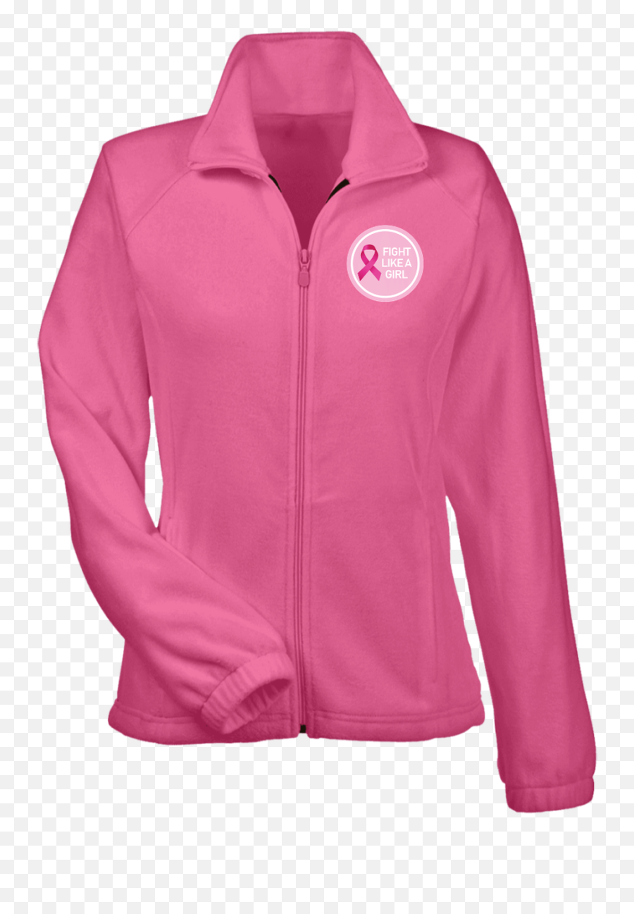 Fight Like A Girl Breast Cancer Womenu0027s Fleece Jacket Emoji,Small Emoji For Fighting Cancer