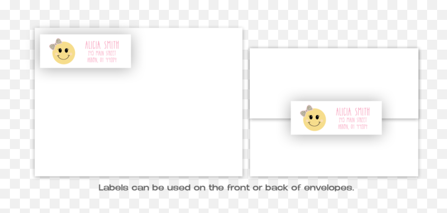 Bow Emoji Address Labels U2022 Self Adhesive Stickers - Horizontal,Emoji Office Supplies