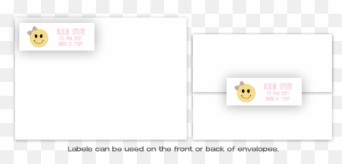 Bow Emoji Address Labels U2022 Self Adhesive Stickers - Horizontal,Emoji Office Supplies