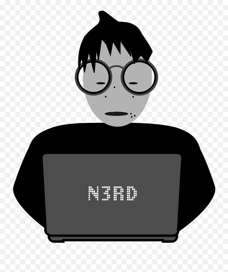 Computer Nerd Clipart - Nerd Vector Png Emoji,Nerd Emoji Black And White