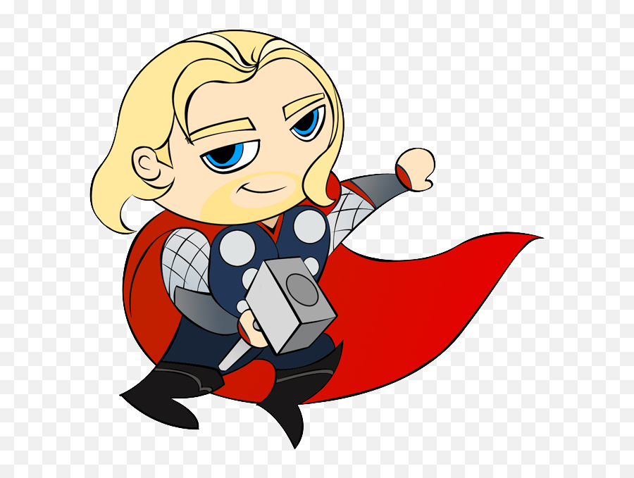 Thor Marvel Superheros Clip Art Png - Clipartix Cartoon Thor Clip Art Emoji,Avengers Emojis