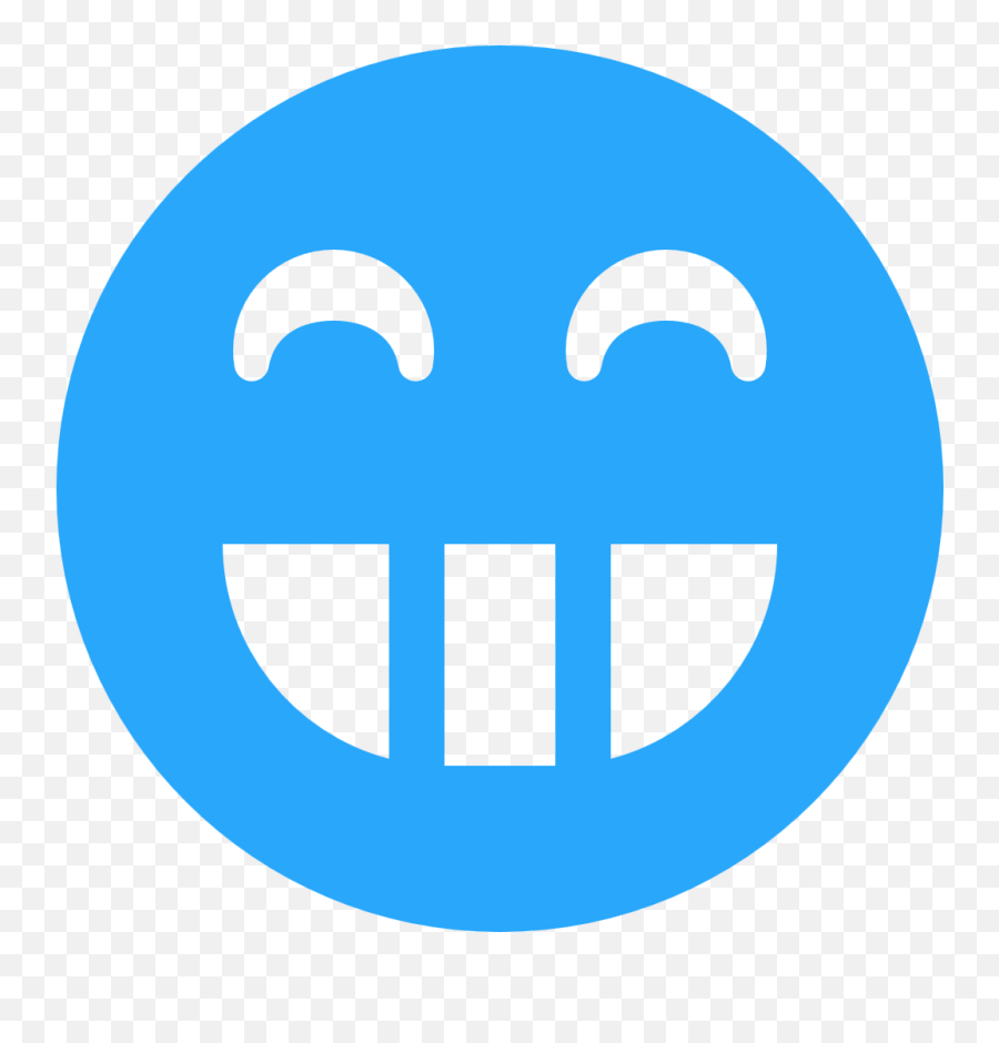 Smile Dark With Teeth Blue 28a7fb - Wide Grin Emoji,Emoticon Full Smile