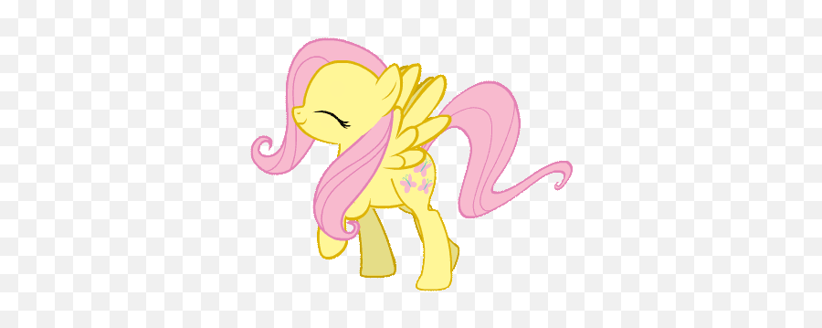 Animated Happy Fluttershy Skipping About - Visual Fan Art Fluttershy Paper Emoji,Forum Animated Emojis