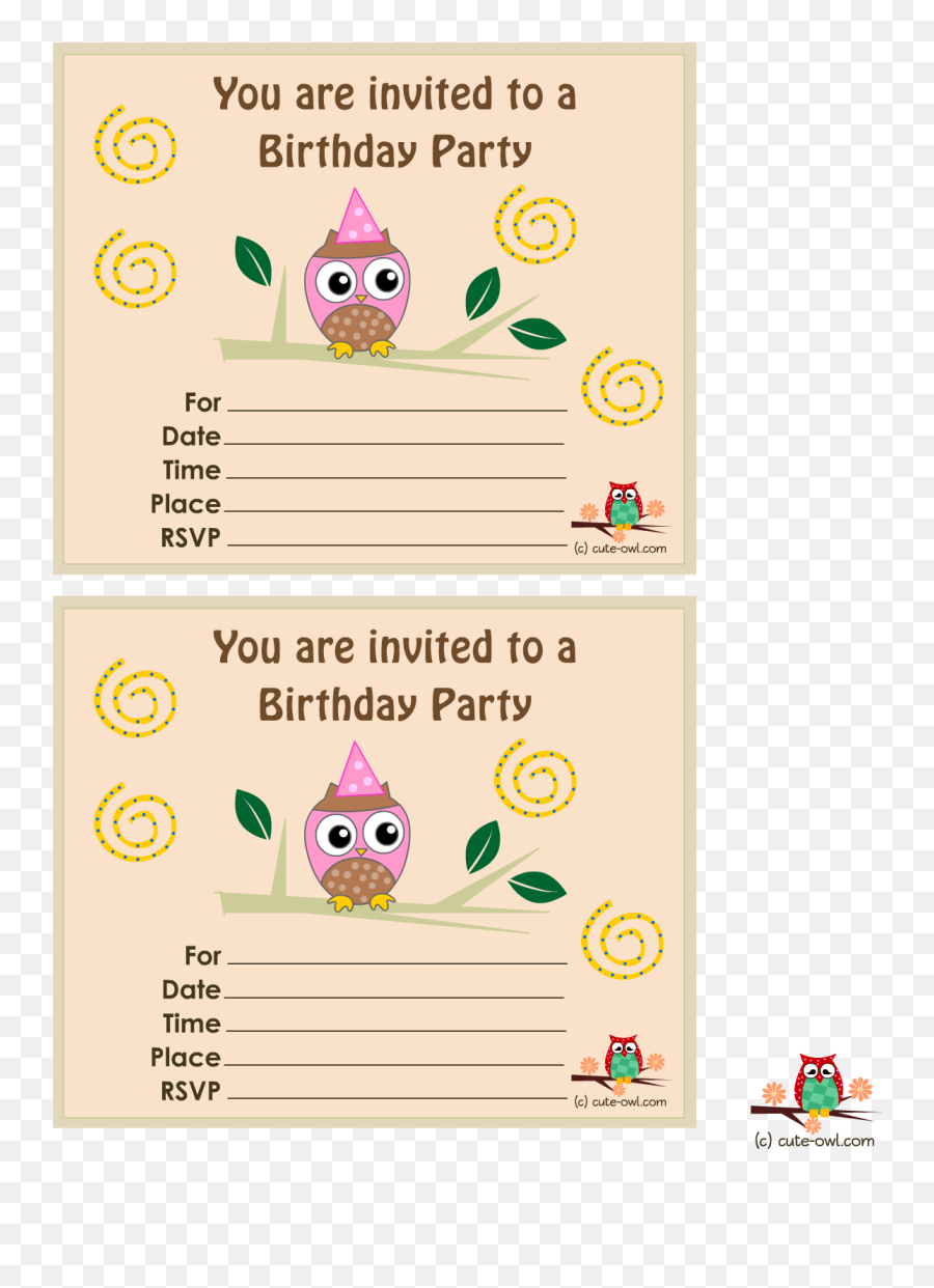 Owl Party Invitations Free - Vorte Birthday Invitation Emoji,Emoticon Invitationions