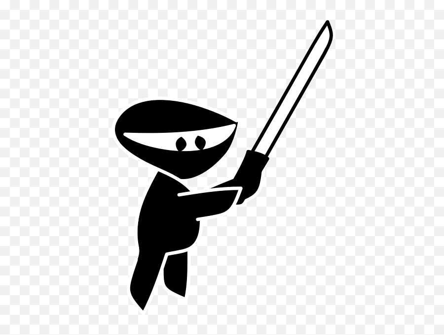 Pin On Clipart - Ninja Clip Black And White Emoji,Cross Swords Emoticon