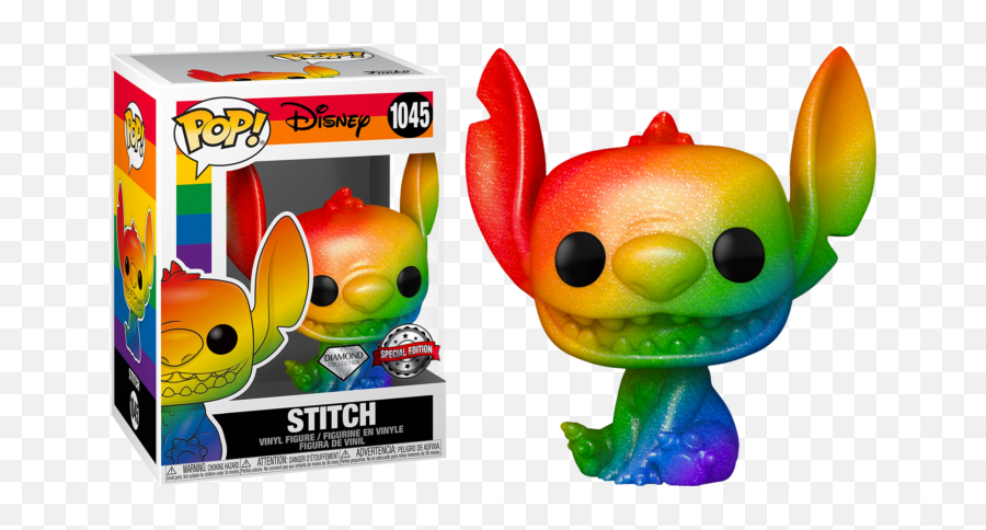 Disney Pride Funko Pop Stitch Rainbow Diamond Glitter - Pride Stitch Funko Pop Emoji,Funko My Emojis