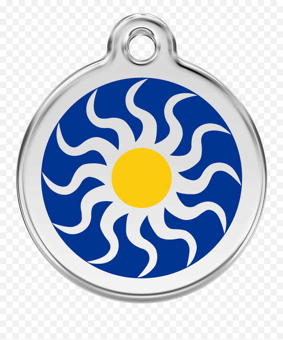 Red Dingo Stainless Steel U0026 Enamel Tribal Sun Dog Id Tag - Logos De Nightwish Emoji,Dog Bone Emoticon