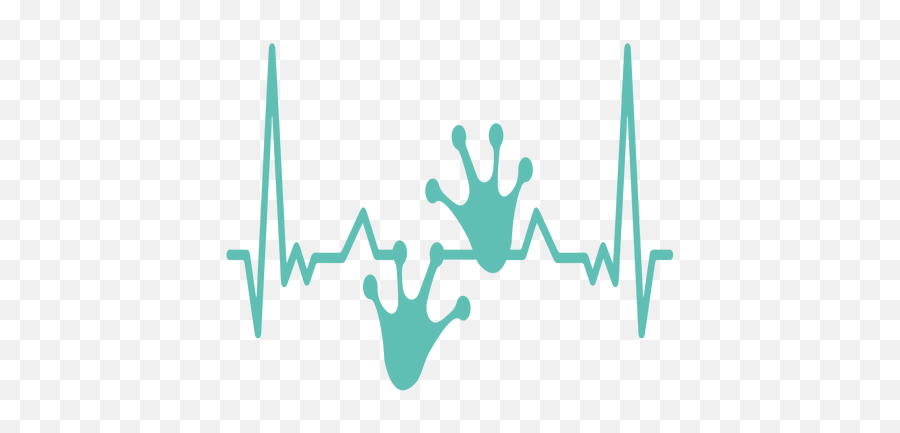 Heartbeat With Frog Foorprints Transparent Png U0026 Svg Vector - Estetoscopio Corazon Vector Png Emoji,Heartbeat Line Emoji