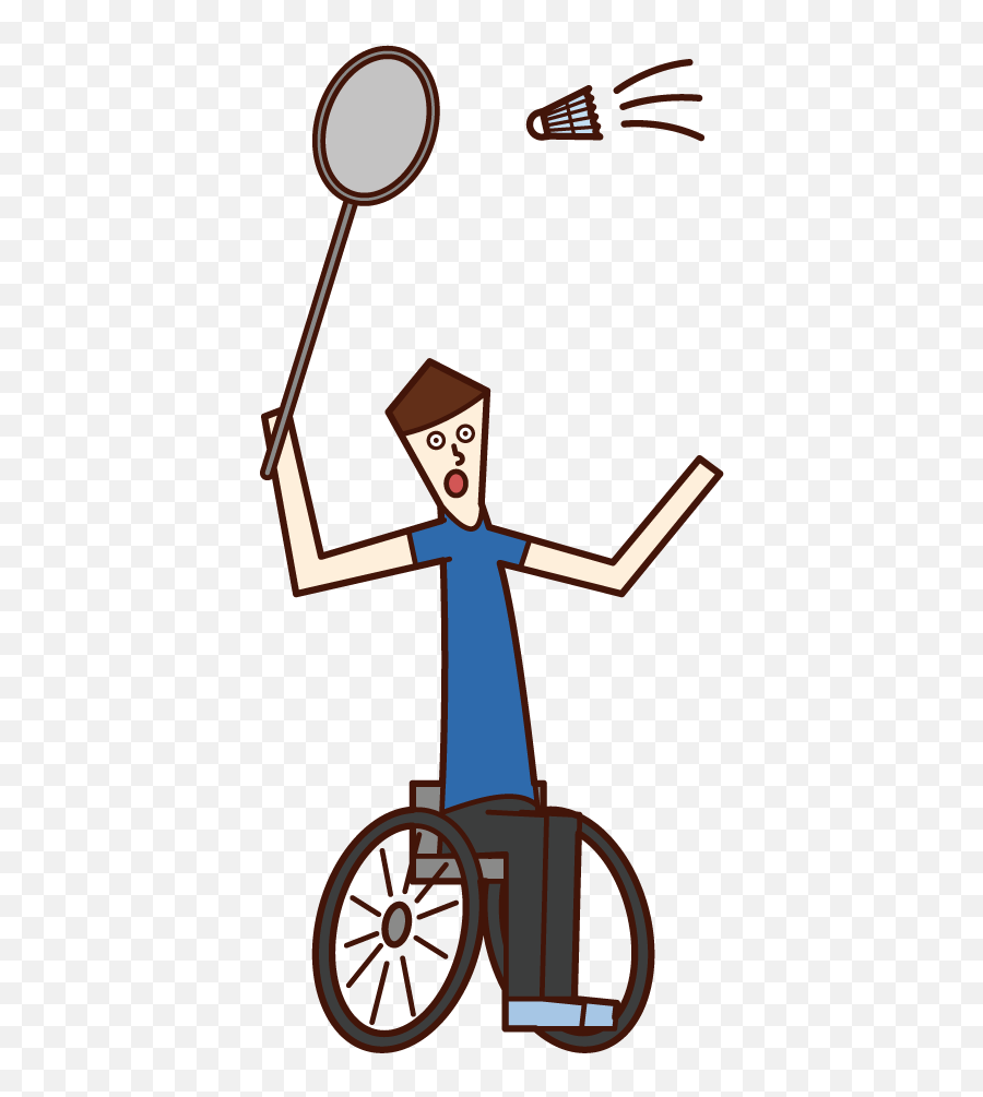 Illustration Of A Badminton Player In A Wheelchair - Woman Emoji,Wheel Chair Emoji