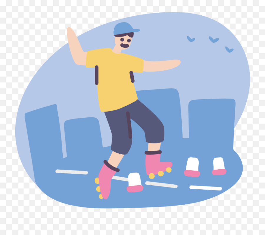 Inline Roller Skater On A Slalom Course Illustration In Png Svg Emoji,Skateb Emoji