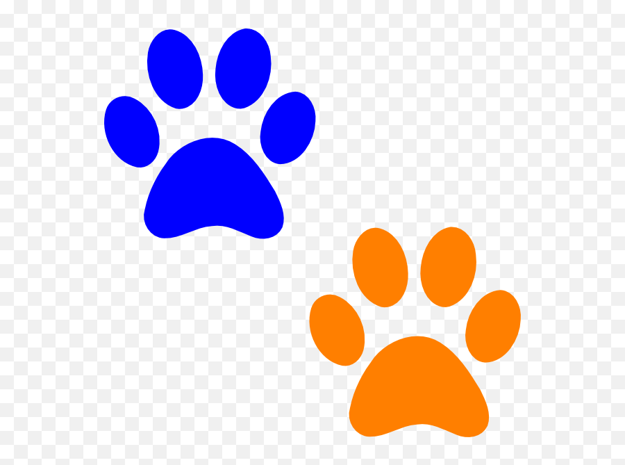 Paw Print Wildcat Paw Clipart Kid - Clipartix Blue And Orange Paw Print Clipart Emoji,Wildcat Emoji
