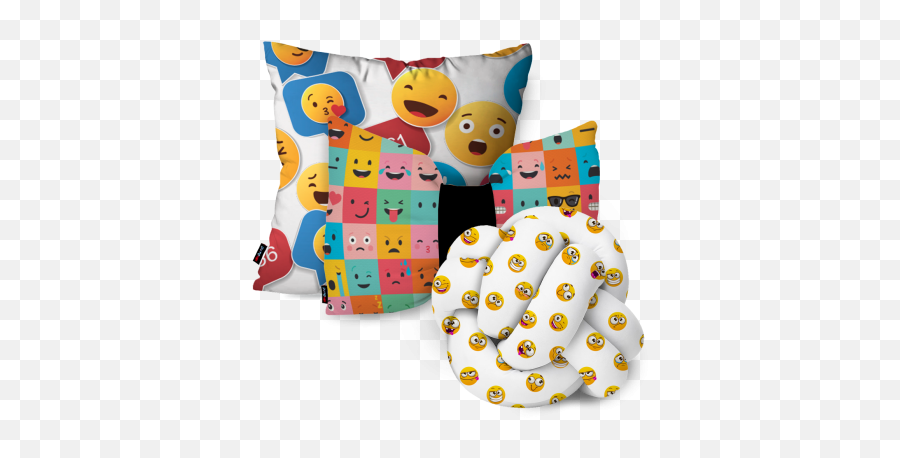 Kit 1 Almofada Mais Nó Big E Laço Emojis - Decorative,Emoji Pillow Kit
