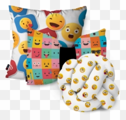 Kit 1 Almofada Mais Nó Big E Laço Emojis - Decorative,Emoji Pillow Kit