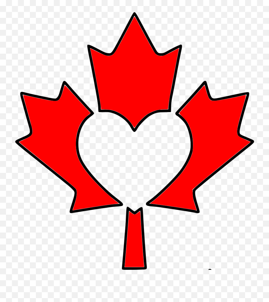Maple Leaf Clipart Basic - Outline Template Canadian Maple Leaf Emoji,Canadian Leaf Emoji