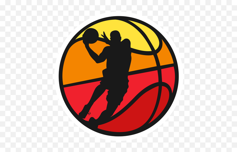 Basketball With A Player Silhouette Sticker - Sticker Mania Basketall Player Silhouette Logo Emoji,Nba Player Emoji