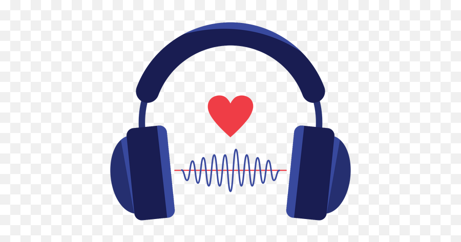 Heart Sound Wave Headphones Icon - Transparent Headphone Icon Emoji,Lyrics To Emoji Of A Wave