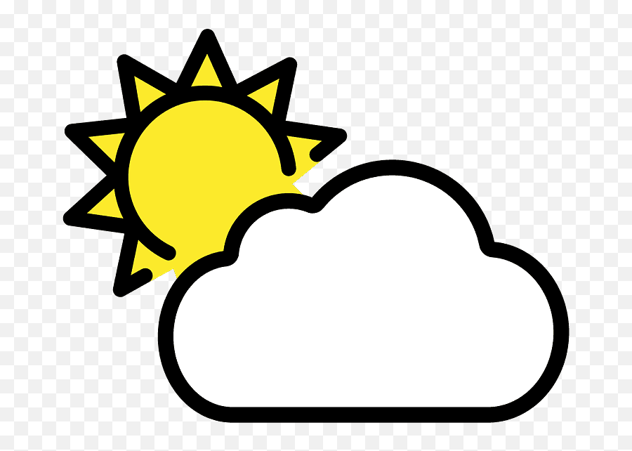 Sun Behind Cloud Emoji Clipart - Symbols Of Energy And Power,Cloud Emoji Transparent