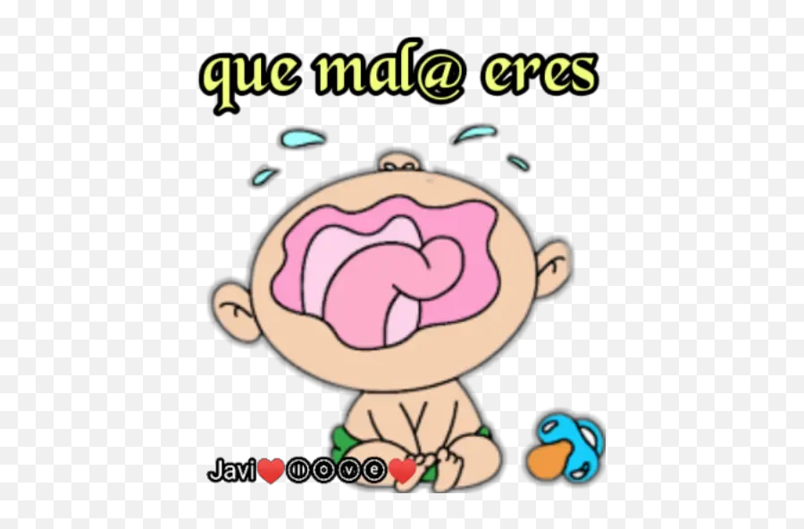 Bebés Stickers For Whatsapp - Desenho De Um Bebê Chorando Emoji,Disney Emoji Mal