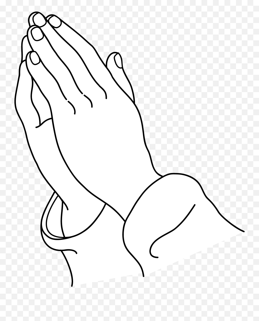 Clip Art Of Hands - White Praying Hands Png Emoji,Praying Emoji