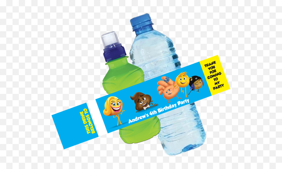 Emoji Bottle Wrappers - Water Bottle Label Png,Bottle Emoji