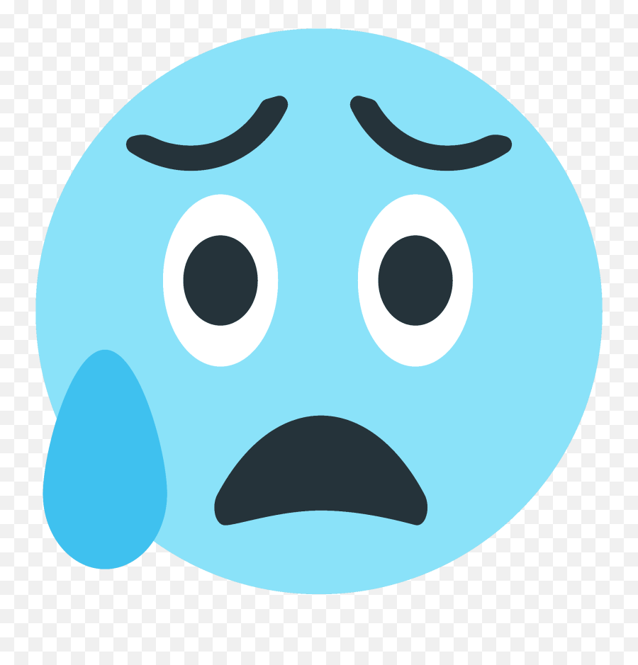 Anxious Face With Sweat Emoji Clipart - Dot,Anxious Face Emoji