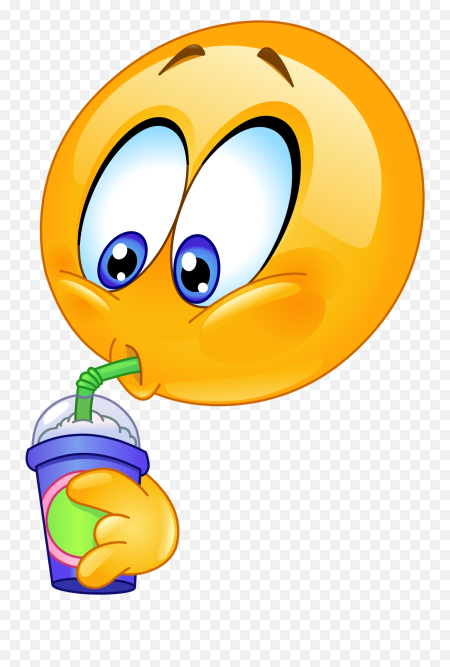 Slushi Drinking Emoji Decal - Emoji Drinking Soda,Drinking Emoji