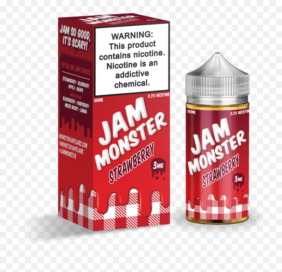 This Product Contains Nicotine - Juice Jam Monster Strawberry Emoji,Emoji E Liquids