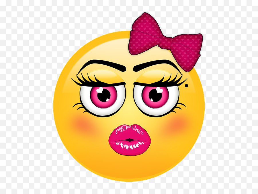 Free Photo Icon Kiss Icon Emoji Kiss - Icon Emoji,Kissing Emojis Girl With Bow