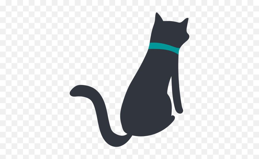 Back View Cat Flat Transparent Png U0026 Svg Vector - Black Cat Emoji,Grumpy Cat Emotion Poster