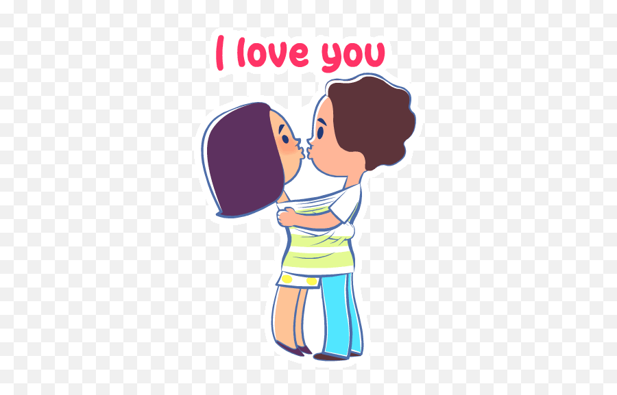 Animated Stickers - Romantic Hug Emoji Gif,Couple Kissing Emoji
