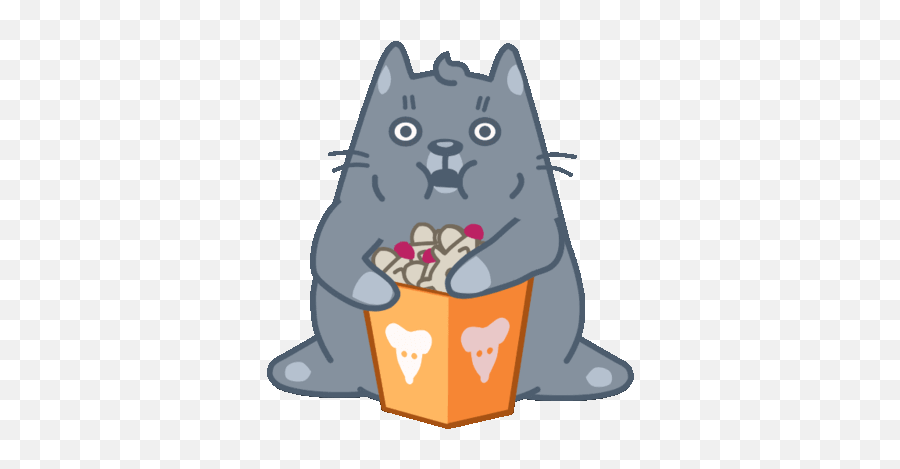 Top Cats Eating Popcorn Stickers For Android U0026 Ios Gfycat - Cat Eating Popcorn Gif Emoji,Discord Cat Emoji